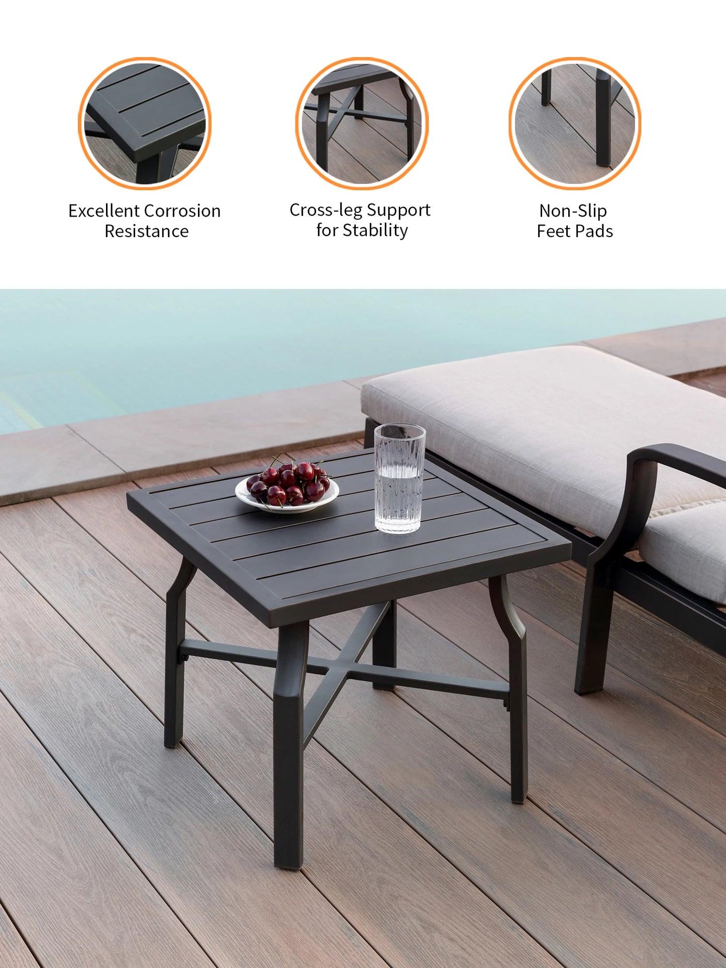 3‑Piece Patio Chaise Lounge Set – Outdoor Loungers with Cushions & Matching Side Table