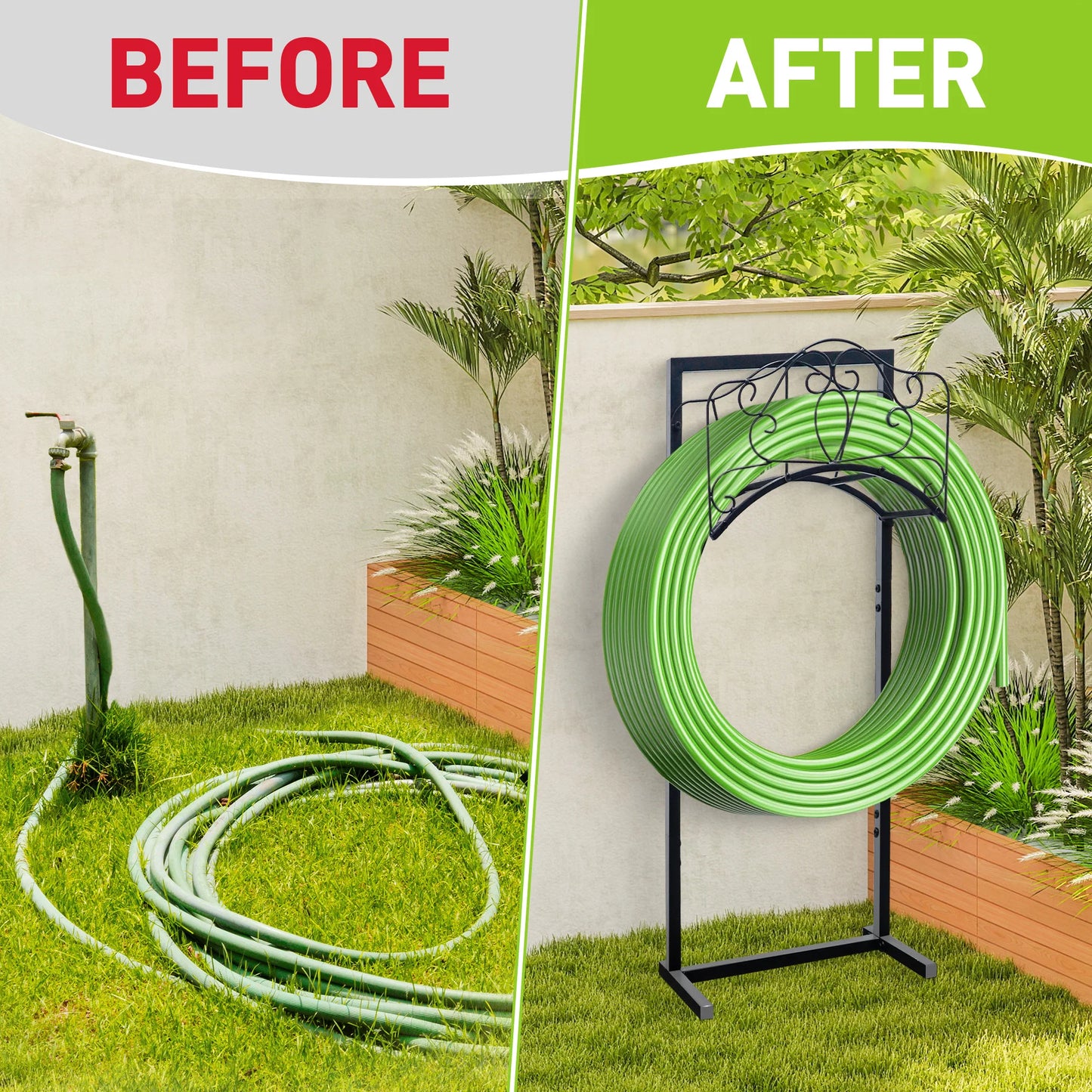 Heavy Duty Metal Hose Stand - Freestanding