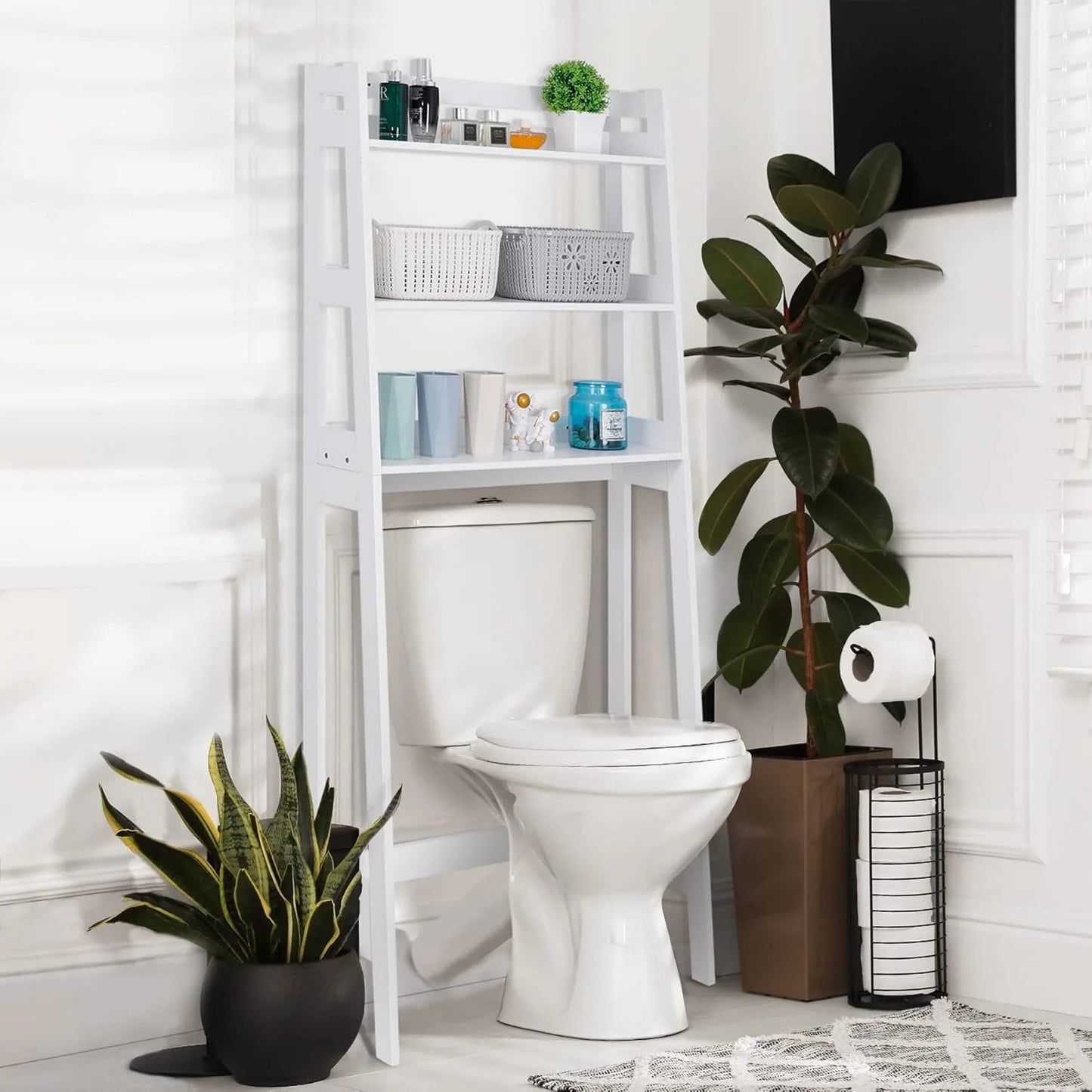 3‑Tier Over‑The‑Toilet Bathroom Storage Rack – Space‑Saving Organizer with Open Shelves