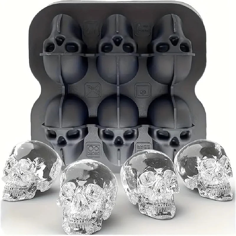 Easy‑Release Silicone Skull Ice Mold – 3D Food‑Grade Ice Maker for Cocktails & Spirits