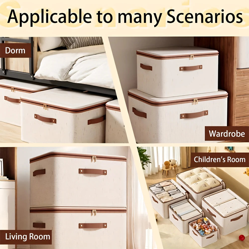 Heritage Cotton-Linen Storage Chests (Set of 4)