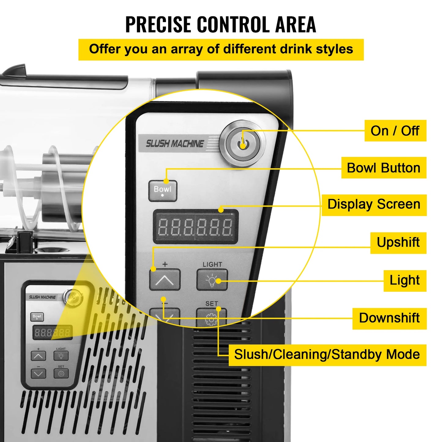 3L/6L Commercial Slush Maker – Frozen Smoothie Drink Dispenser