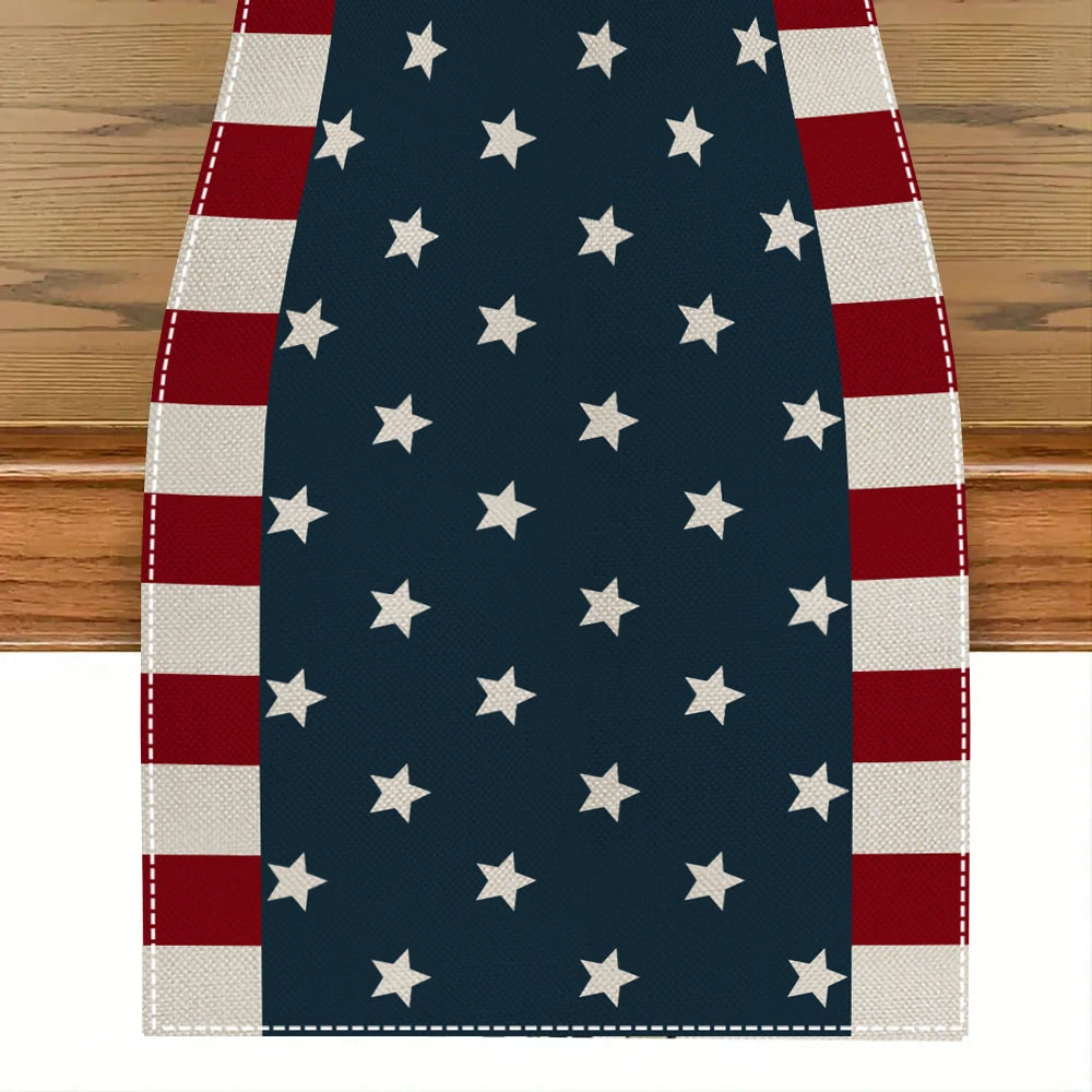 4th of July Stars Table Runner – Modern Patriotic Kitchen Décor