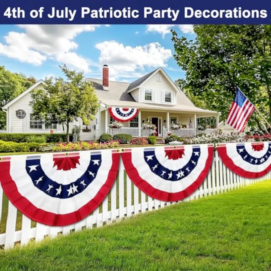 4 Pack Extra Large 3x6 Feet Bunting American Flags for Outside