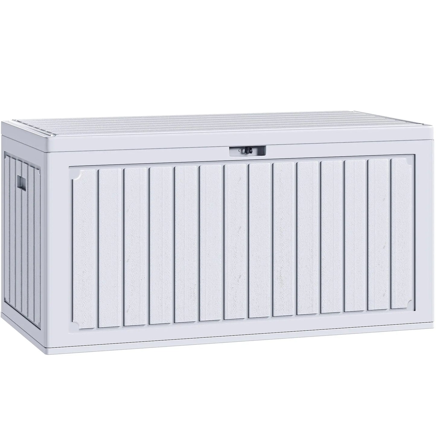 100 Gallon Resin Deck Box, Weather Resistant Outdoor Storage Box, Lockable Indoor/Outdoor Storage