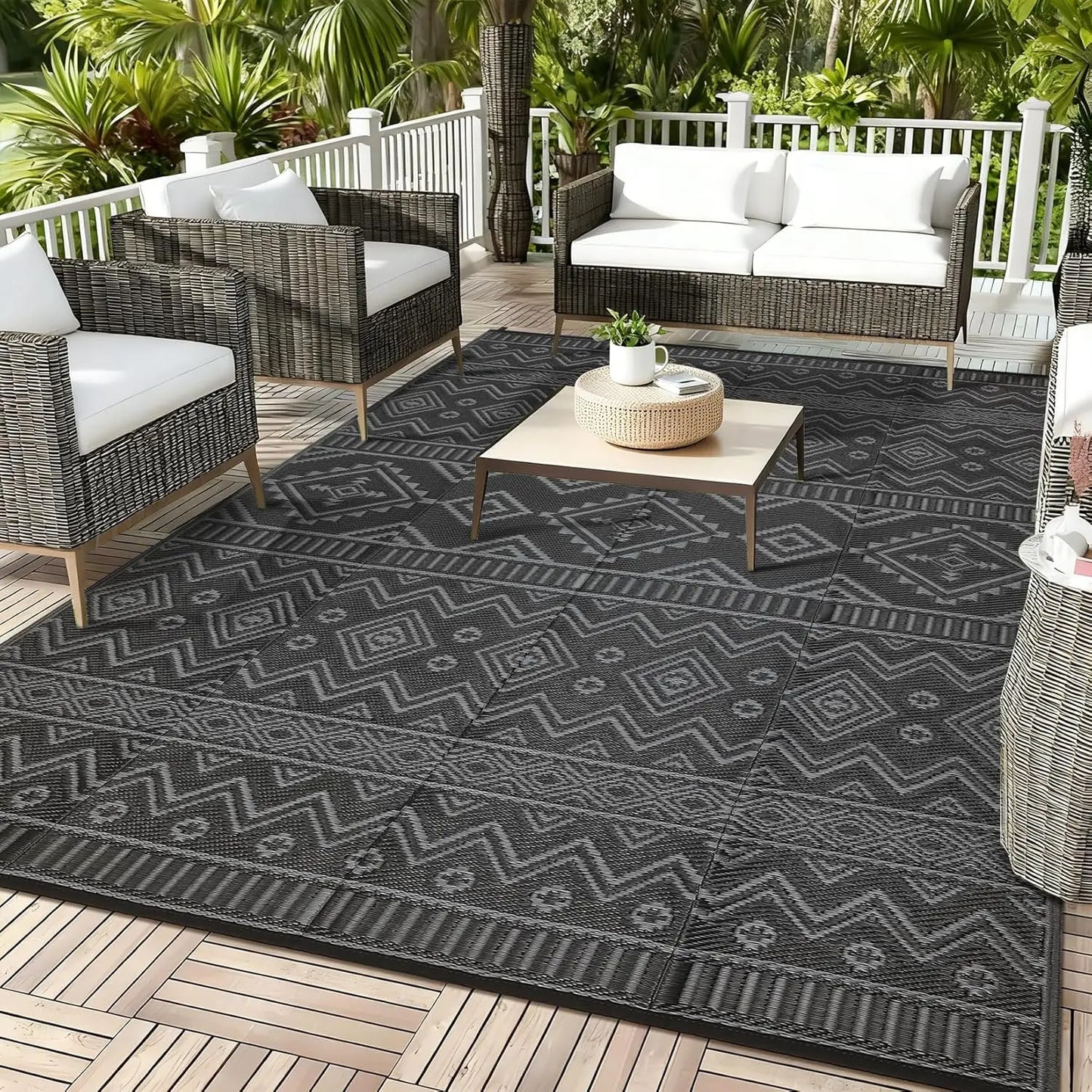 Waterproof Outdoor Rug Reversible, Foldable, UV Resistant