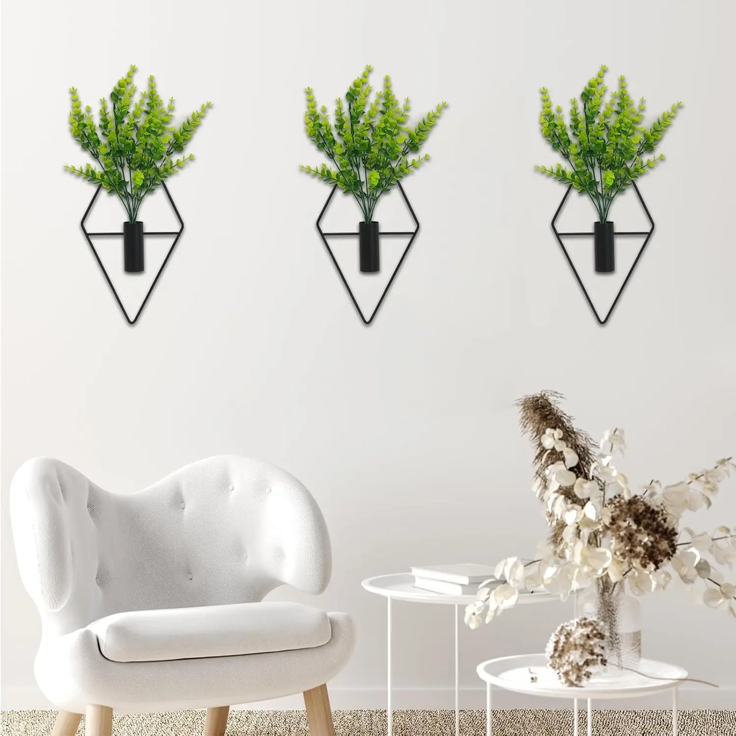 3‑Piece Artificial Eucalyptus Wall Plants – Hanging Greenery Home Décor Set