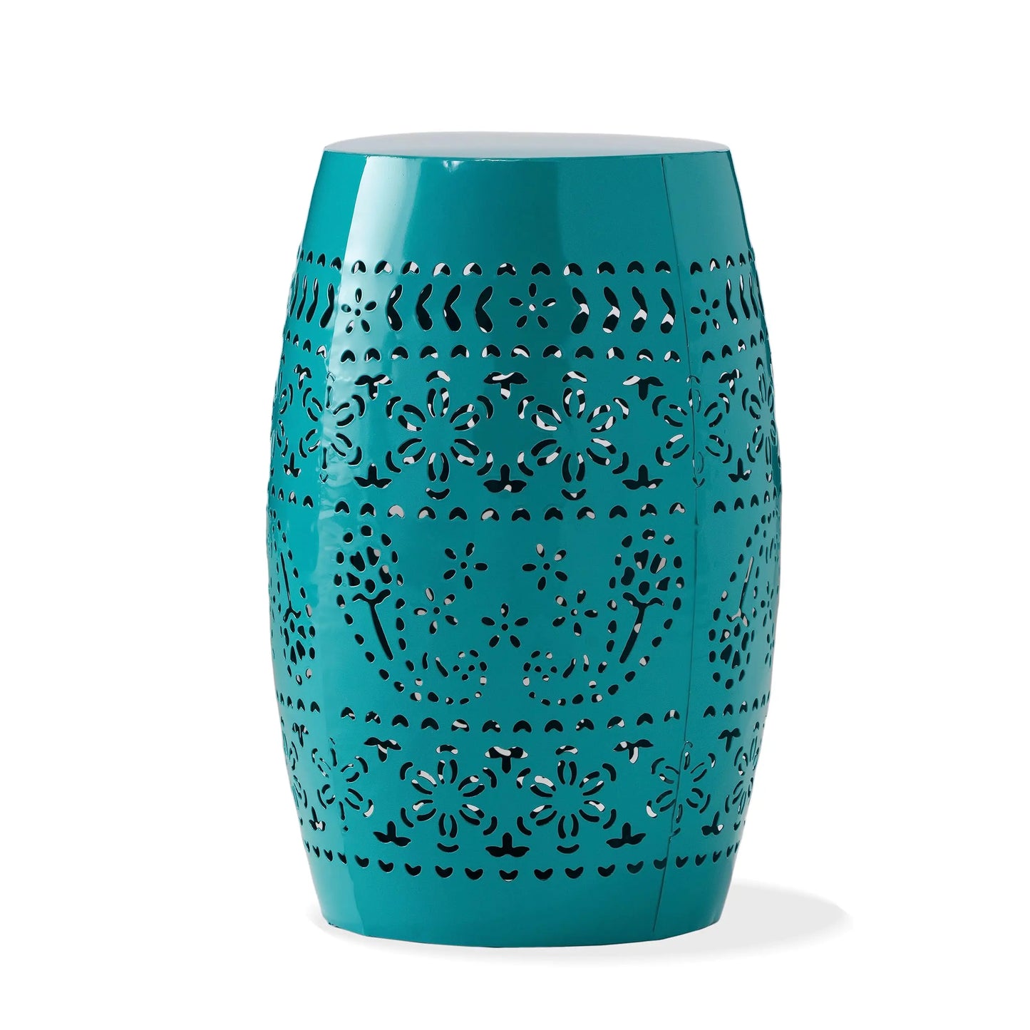 Outdoor 12" Iron Side Table, Teal