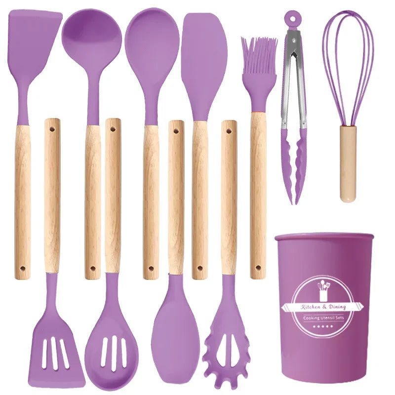 Silicone Kitchenware Set (12 PCS) – Heat‑Resistant, Non‑Stick Cooking Utensils for Home Kitchens