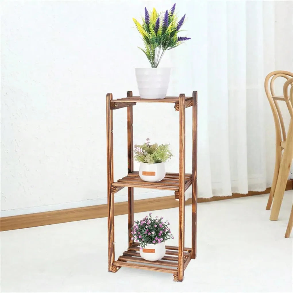 Multi-Tier Stylish Bamboo Plant Stand Indoor&Outdoor