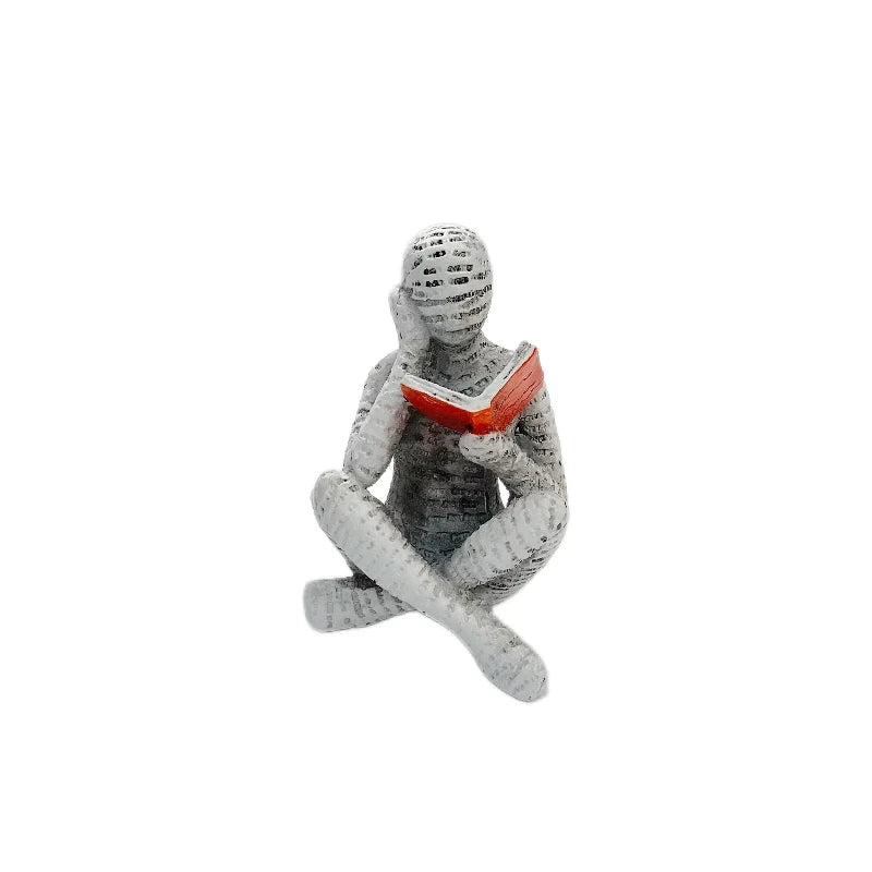 Paper Pulp Woman Thinker Statue – Modern Creative Art Sculpture for Home, Office & Bookshelf Décor