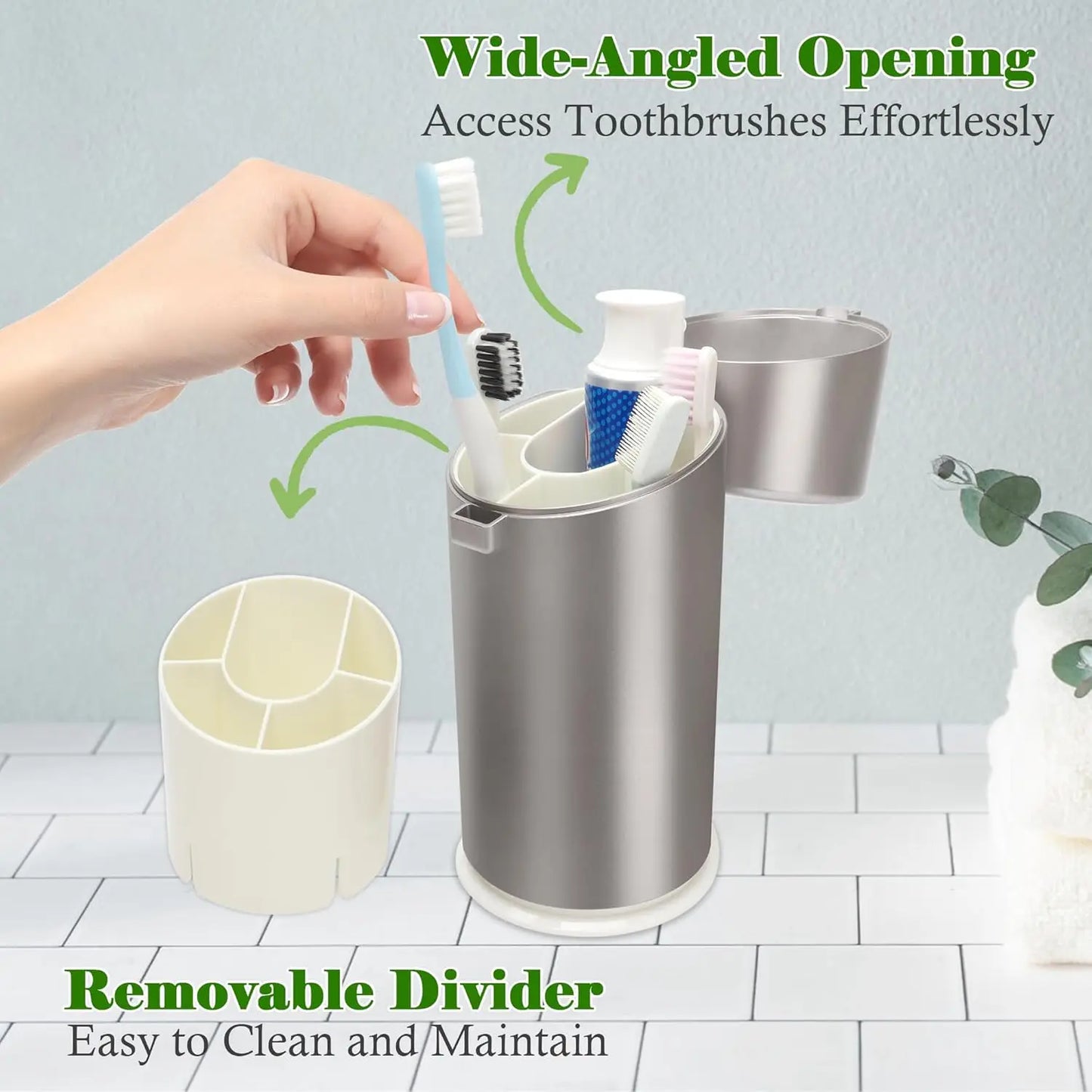 Toothbrush Holders and Toothpaste Holders, 5 Slots, Great for Travel