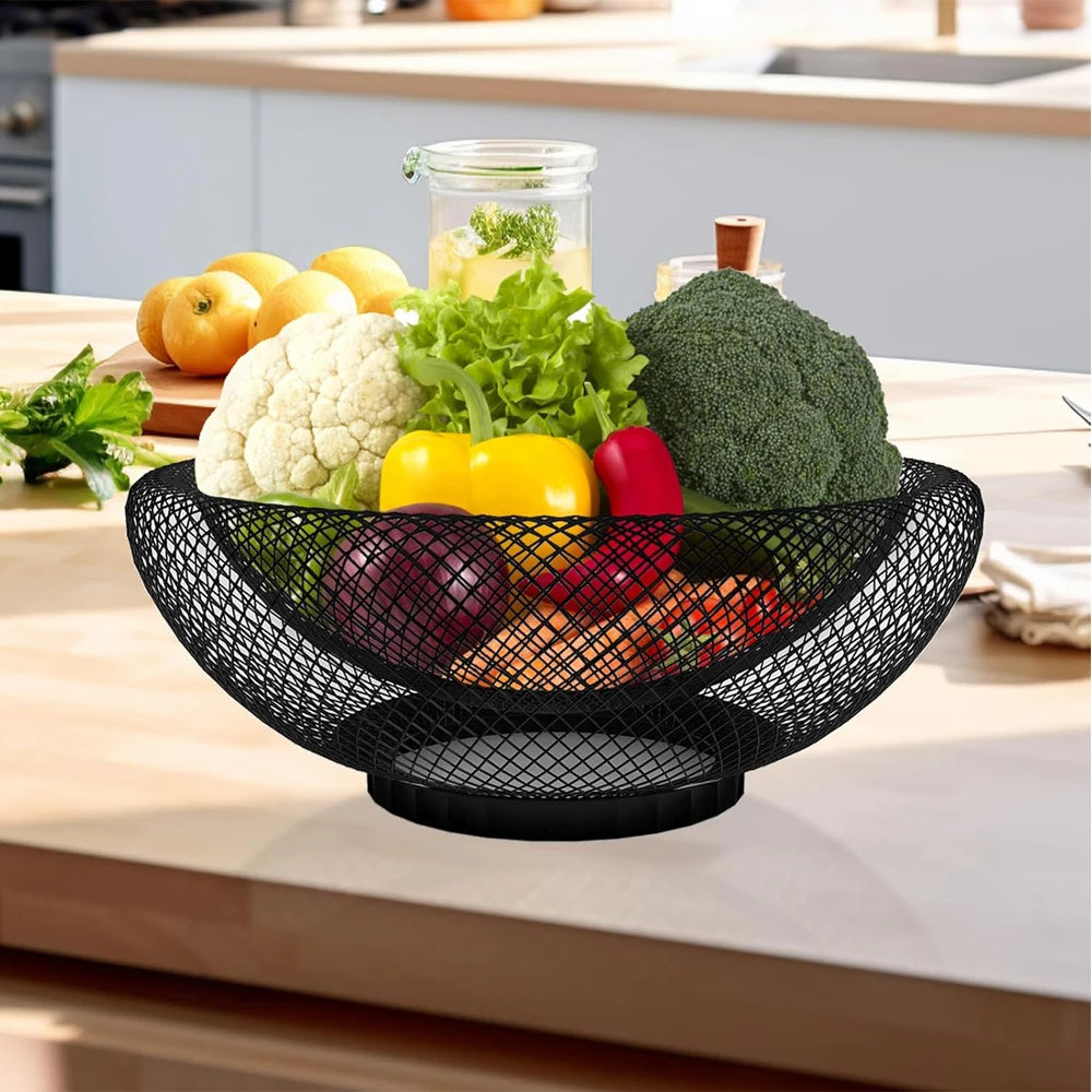 Geometric Mesh Fruit Gallery - Matte Metal Wire Basin
