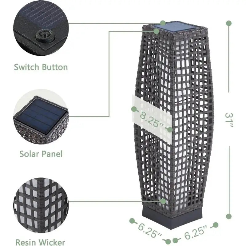 Outdoor Floor Lamp, Solar Powered, Water-Resistant