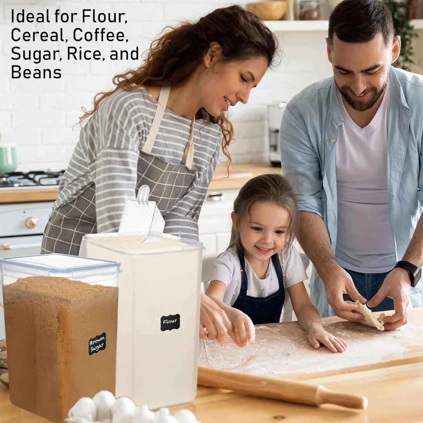 8.7L Airtight Pantry Containers (2‑Pack) – Large Food Storage Bins for Cereal, Flour, Sugar & More