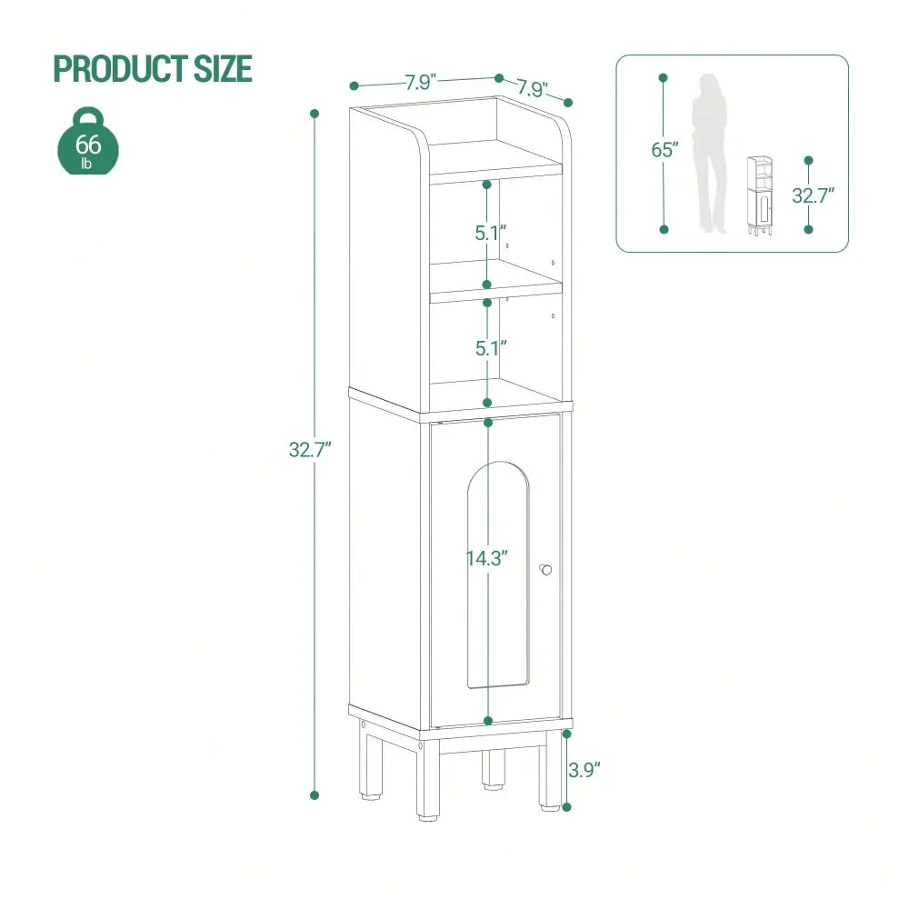 Bathroom Storage Cabinet With Door And Shelves