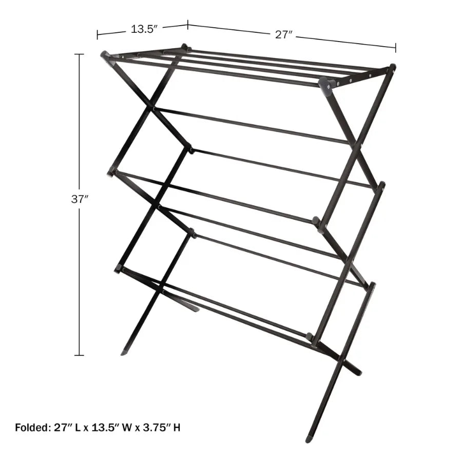 Collapsible Clothes Drying Rack for Indoor/Outdoor Use - Black