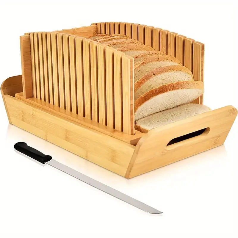 Foldable Bread Slicer – Adjustable Cutting Guide for Even, Consistent Slices