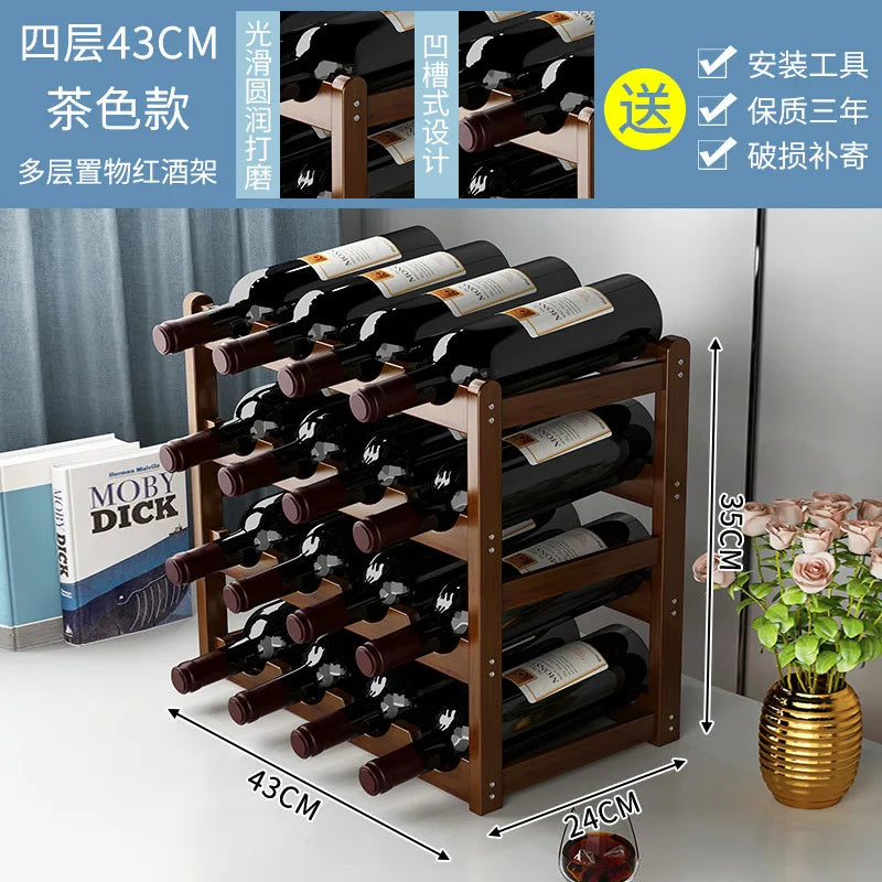 Wine rack display, Bamboo lattice Storage