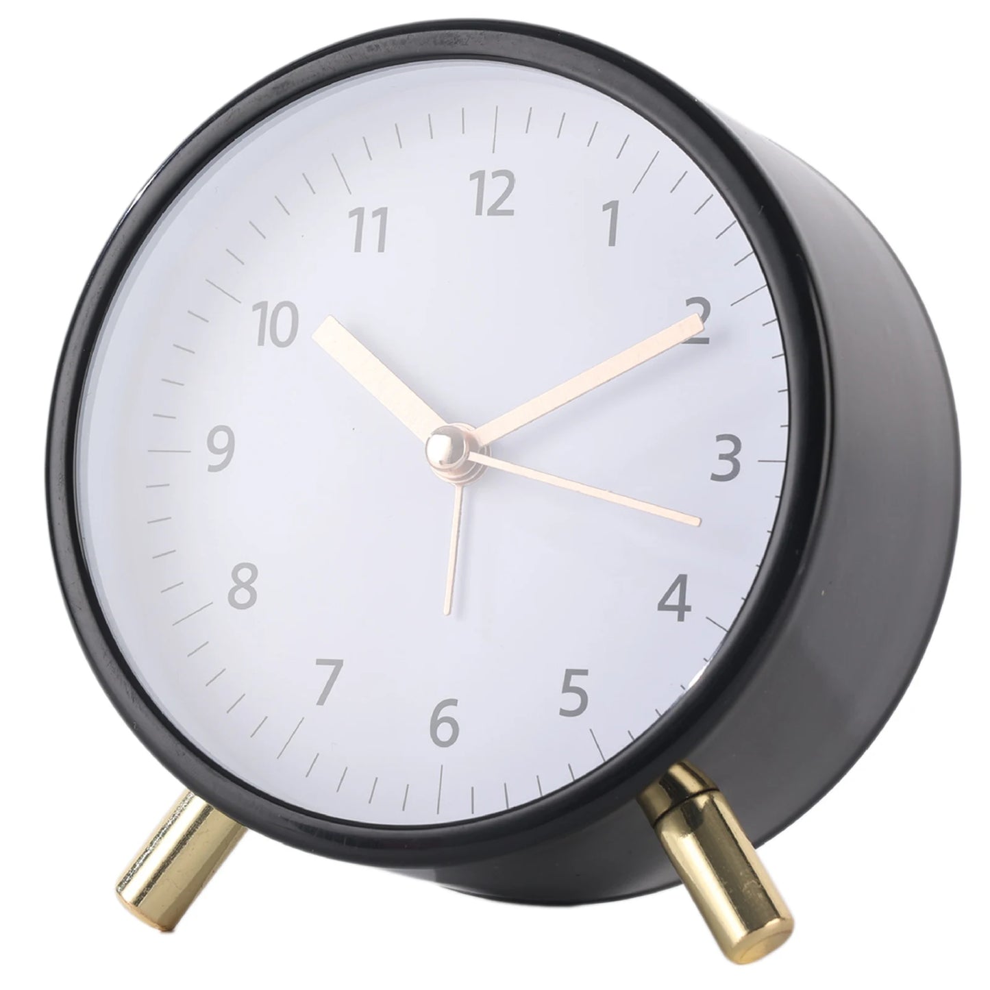 Nordic Retro Analog Desk Clock – Silent Bedside Alarm with Backlight