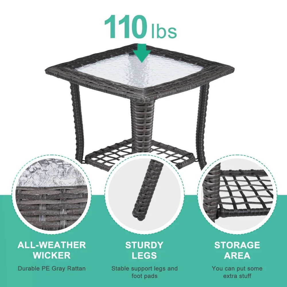All-Weather Outdoor Side Table - Tool Free Assembly