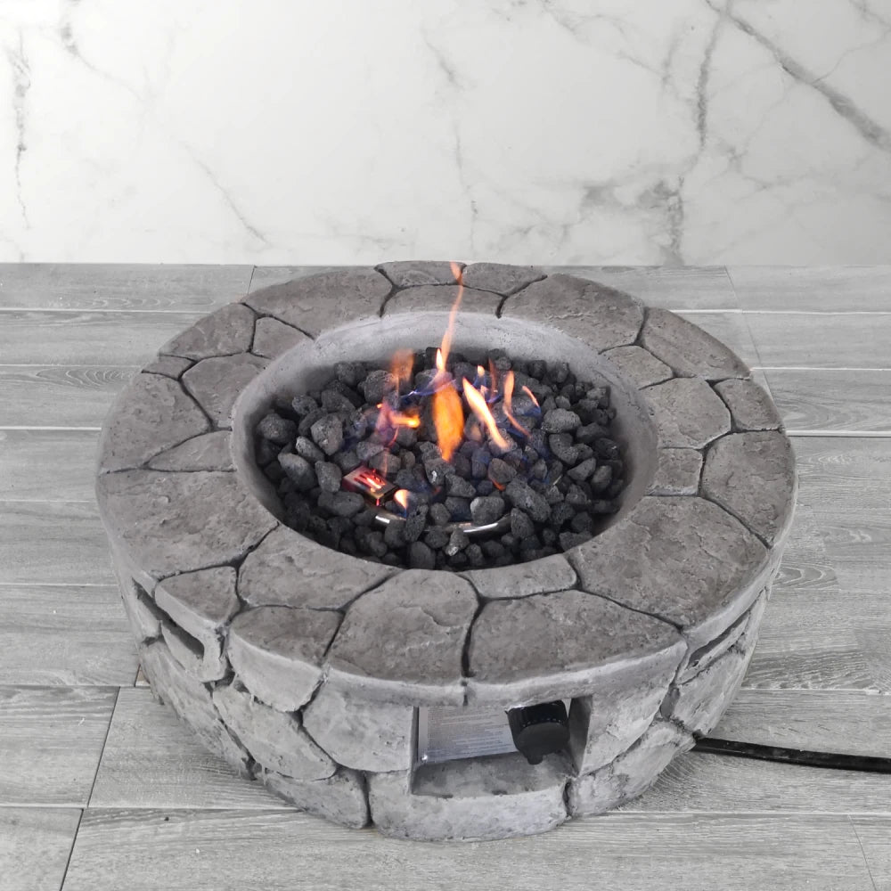9'' H x 28'' Fiber Reinforced Concrete Outdoor Fire pit