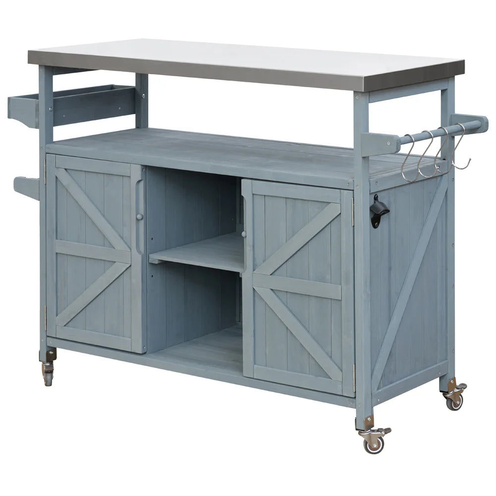 Mobile Outdoor Bar Cart – Portable Beverage Station with Built‑In Storage