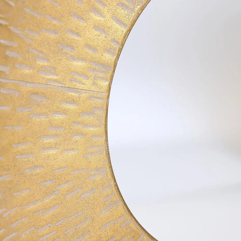 Seraphina Boho Gold Metal Round Wall Mirror Set – 3-Piece