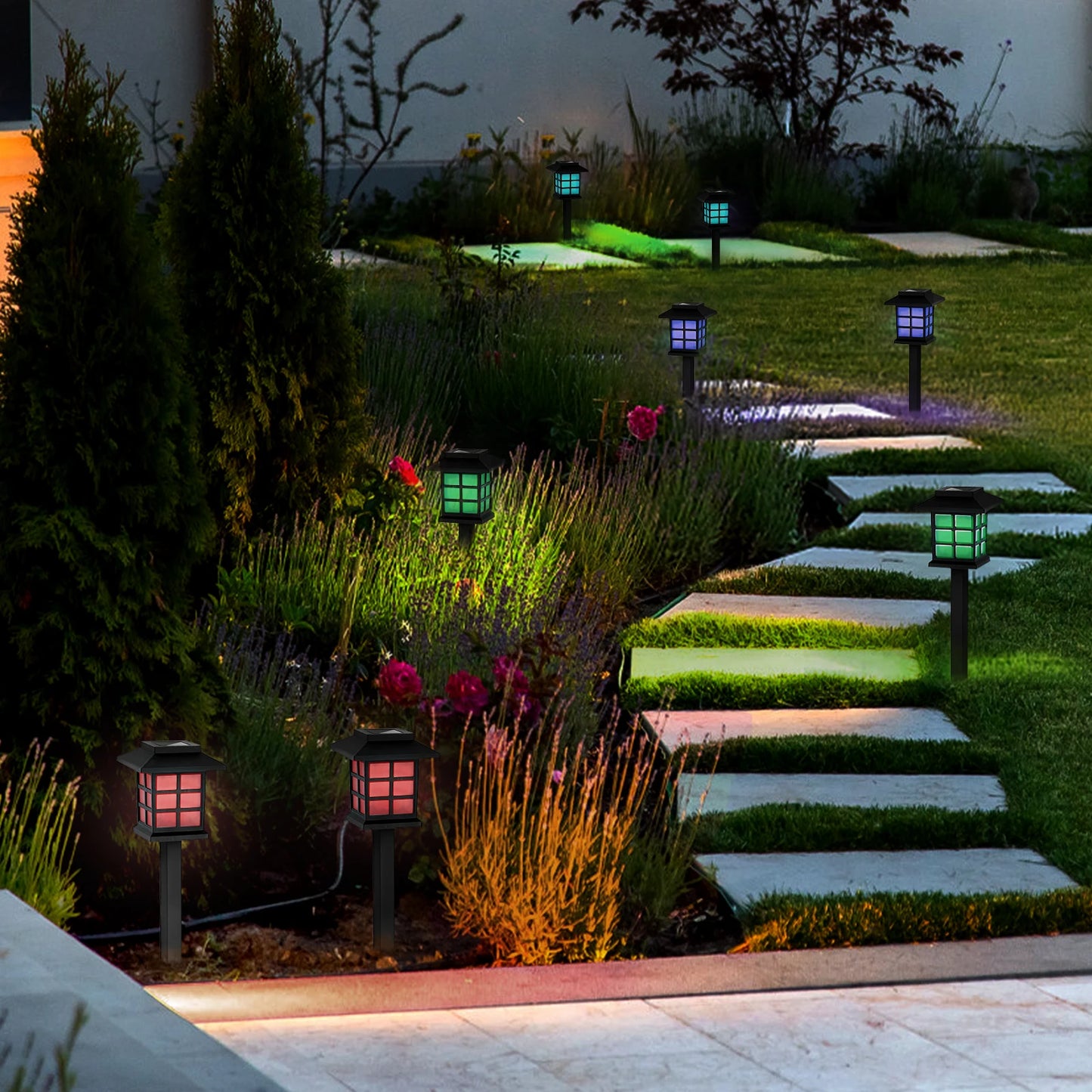 12pack Solar LED Lights Waterproof - Outdoor Landscape Lighting for Garden/Yard/Driveway