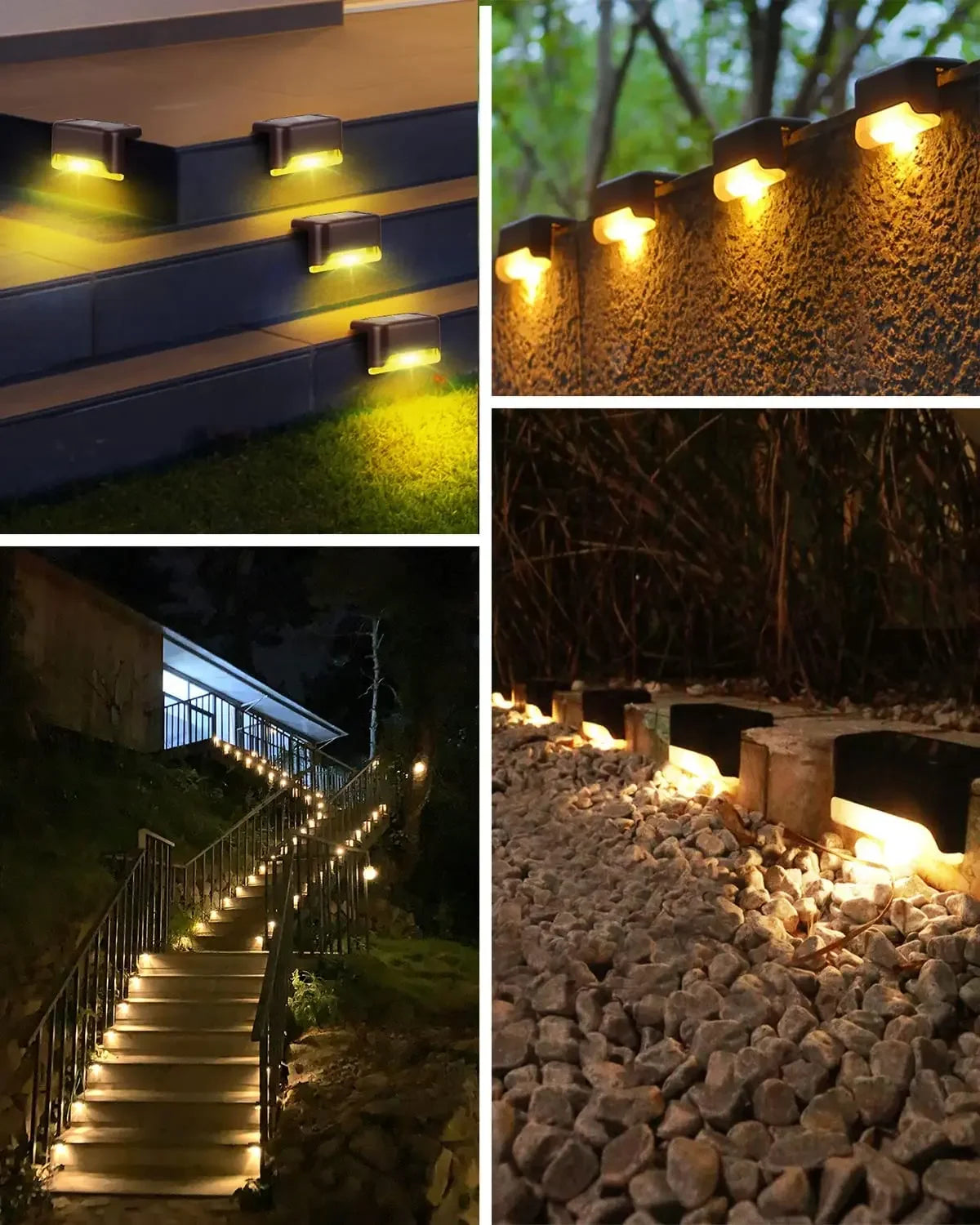 A set of 16 waterproof outdoor solar LED deck lights