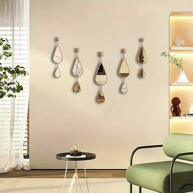 5-Pack Wall Mirror Set -Tear Drop Shape