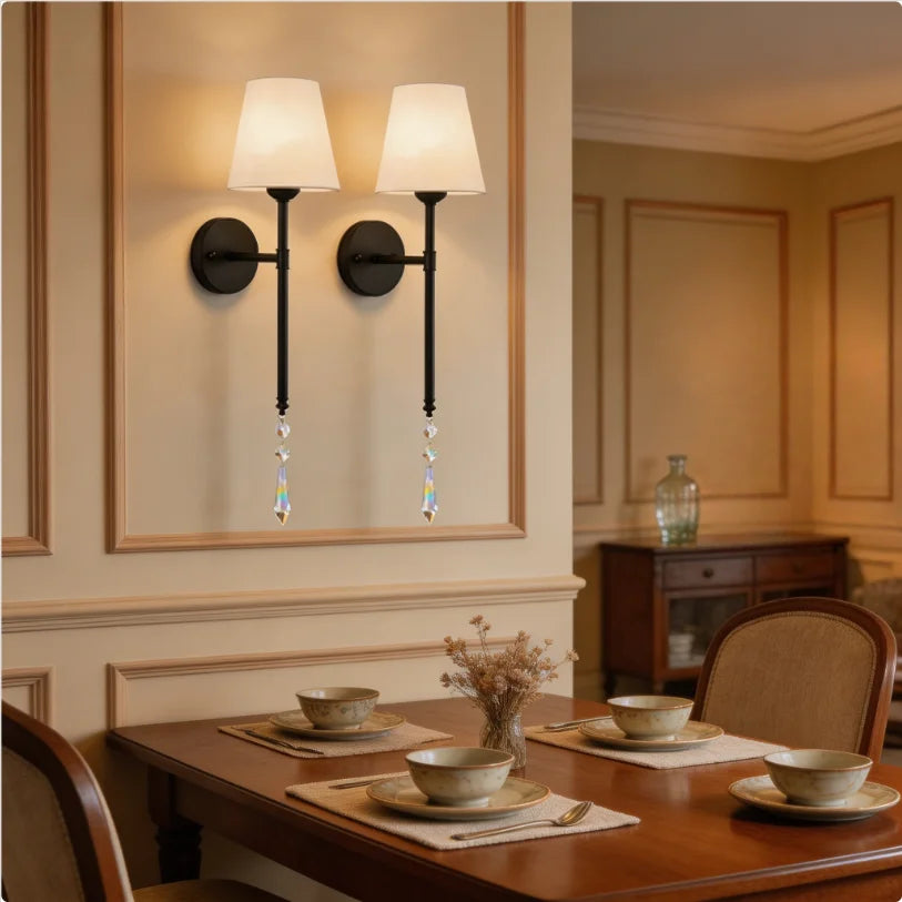 Rechargeable Wall Sconce RGB LED Light, Battery Operated with Remote Control - Matte Black