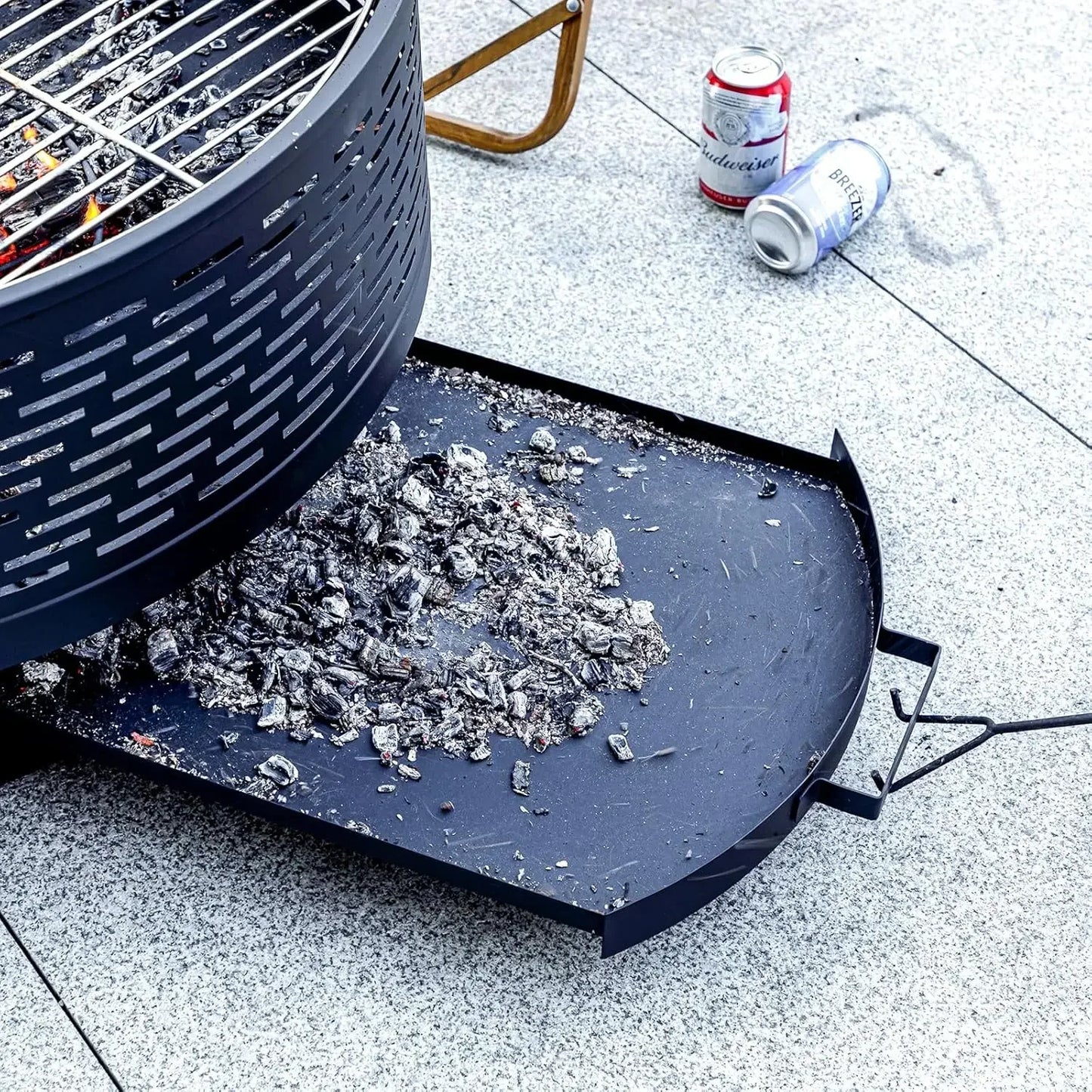 32" Wood Burning Fire Pits with Grill & Lid, Waterproof Cover & Fire Poker