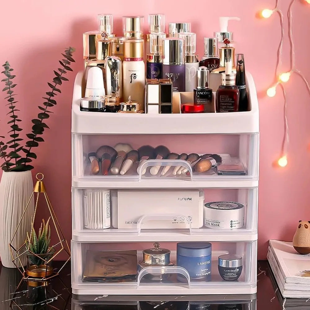 Multi-Level Desktop Storage Box With Drawers