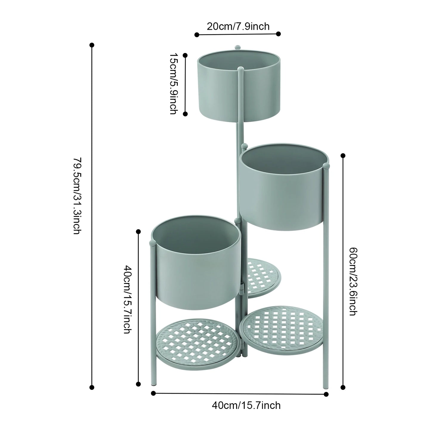 3-Tier Foldable Corner Plant Stand | 16"x31" Iron Flower Pot Holder