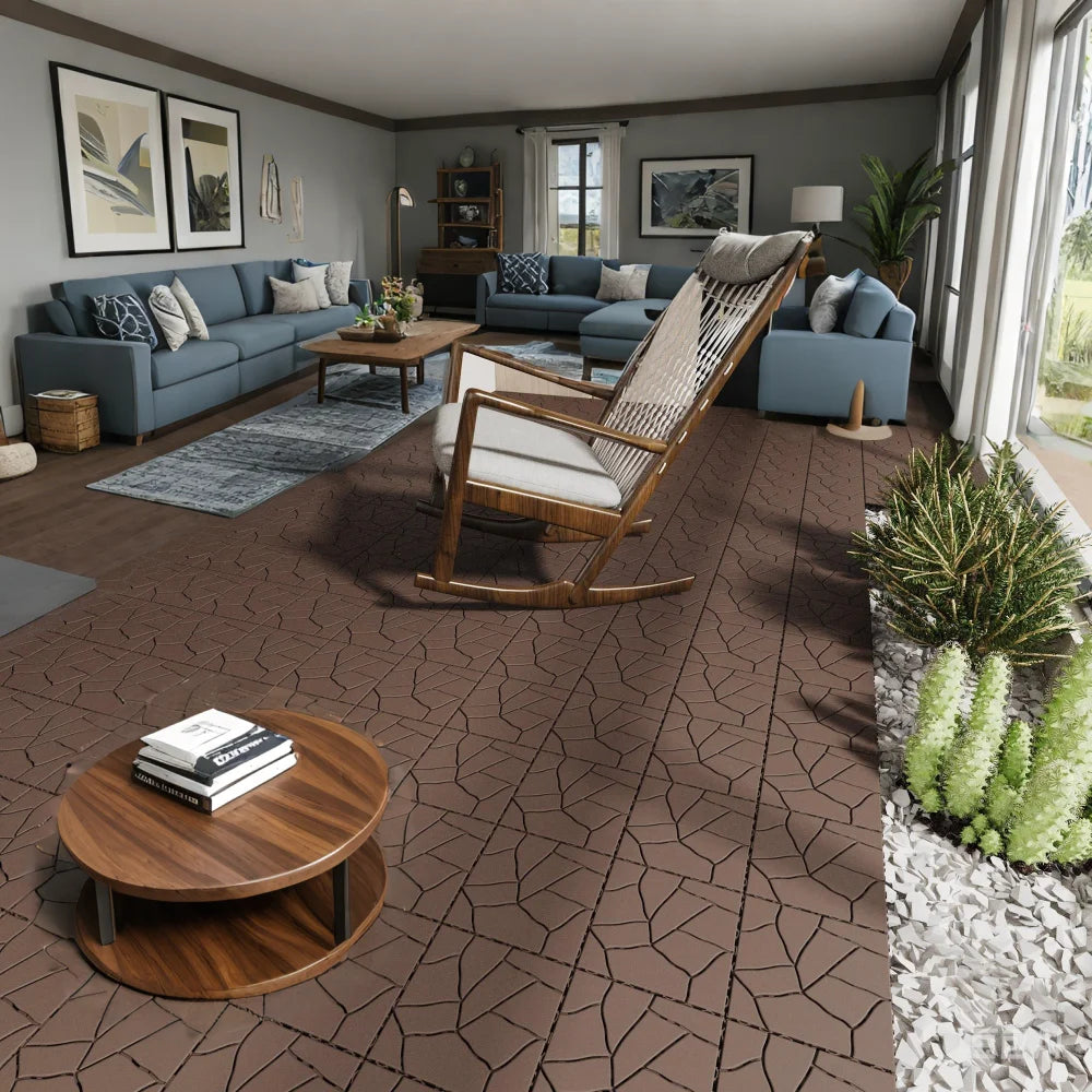 Stone Style 12" Patio Deck Tiles, DIY Tiles Outdoor and Indoor