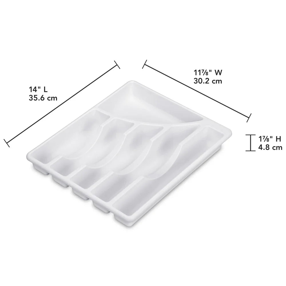 6 Compartment Cutlery Tray - Plastic Utensil Organizer