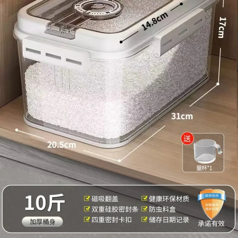 Rice bucket Household rice tank Insect-proof and moisture-proof sealed flour storage tank Rice storage box
