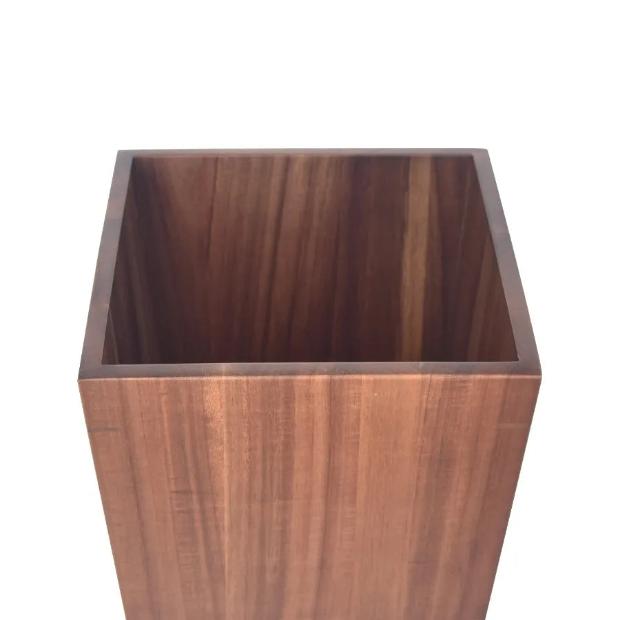 Acacia Wood Trash Can with Dark Finish – Eco‑Friendly Waste Bin for Kitchen or Bathroom