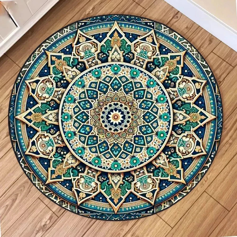 Boho Round Rug, Non Slip