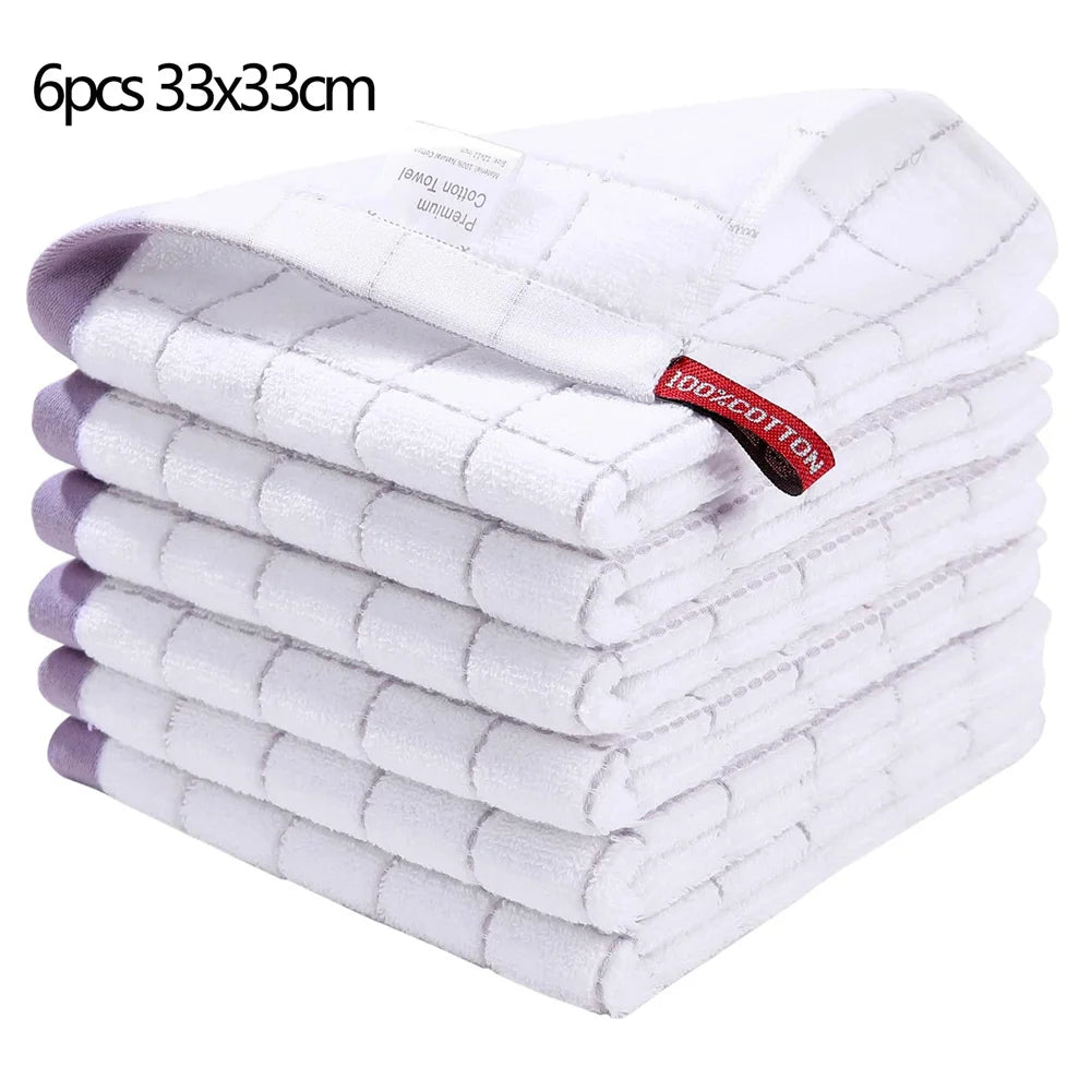 4/6pcs 100% Cottton Kitchen Towels, Absorbent Dishcloth, Ultra Soft