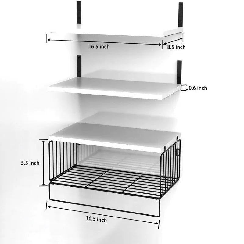 Wall Mounted Floating Shelves 3 Wood Shelves