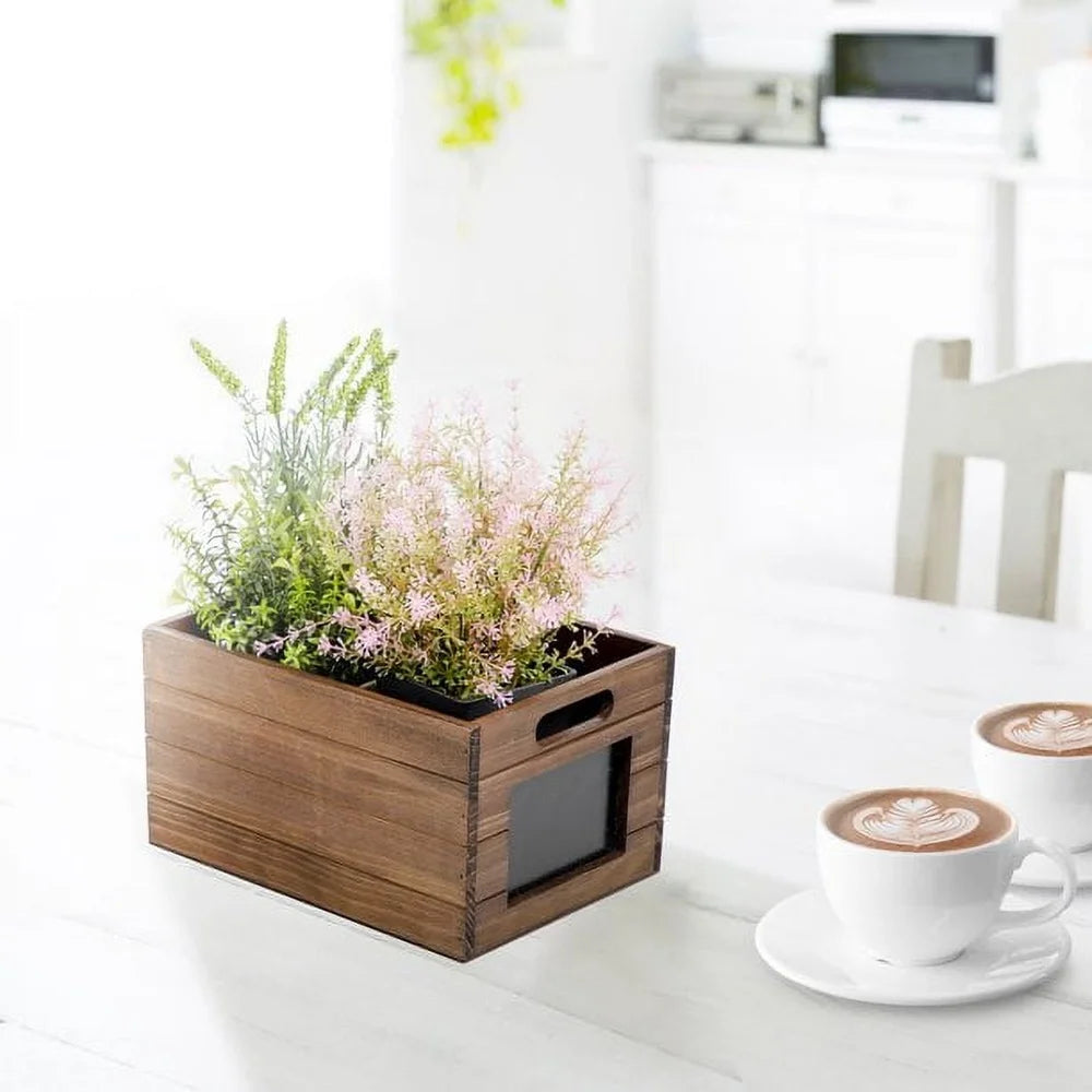 Wood Storage Crate with Chalkboard Label, with Cut-out Handles