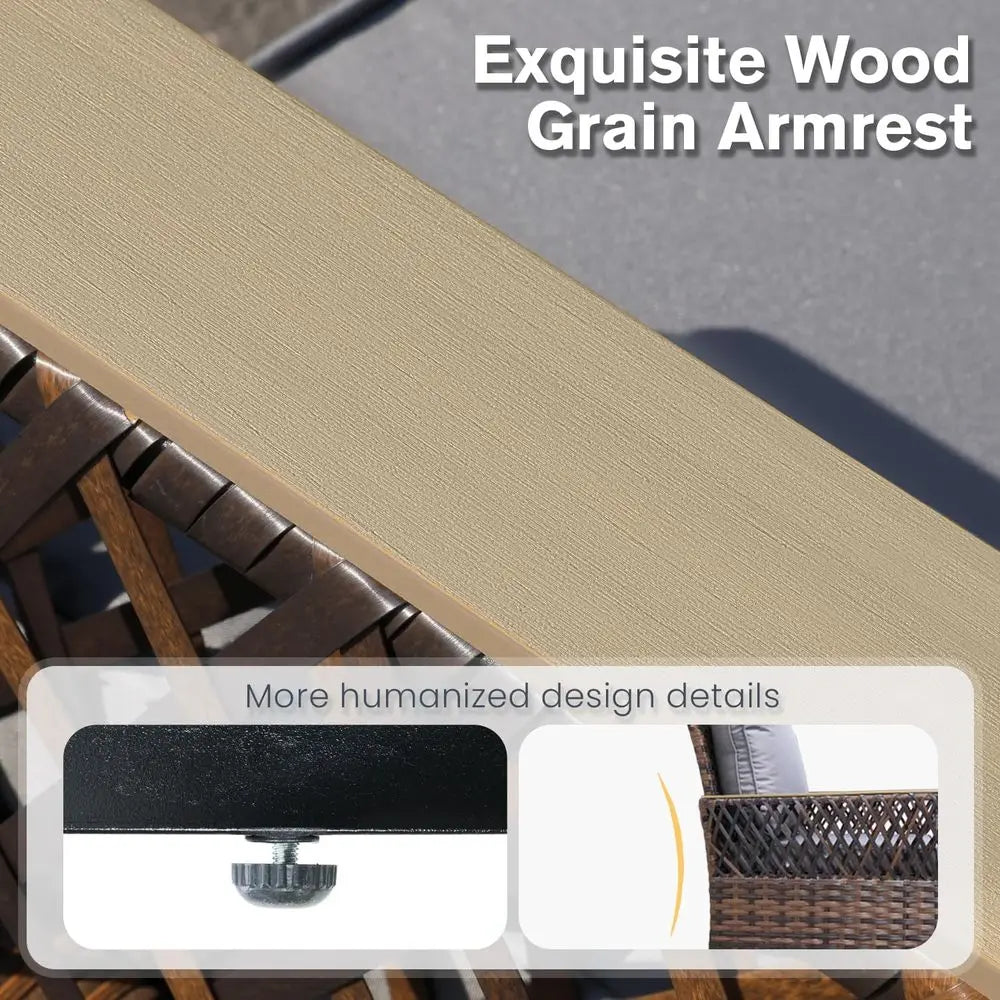 4-Piece Outdoor Patio Furniture Set: Swivel Glide Chairs with Ottomans, All-Weather
