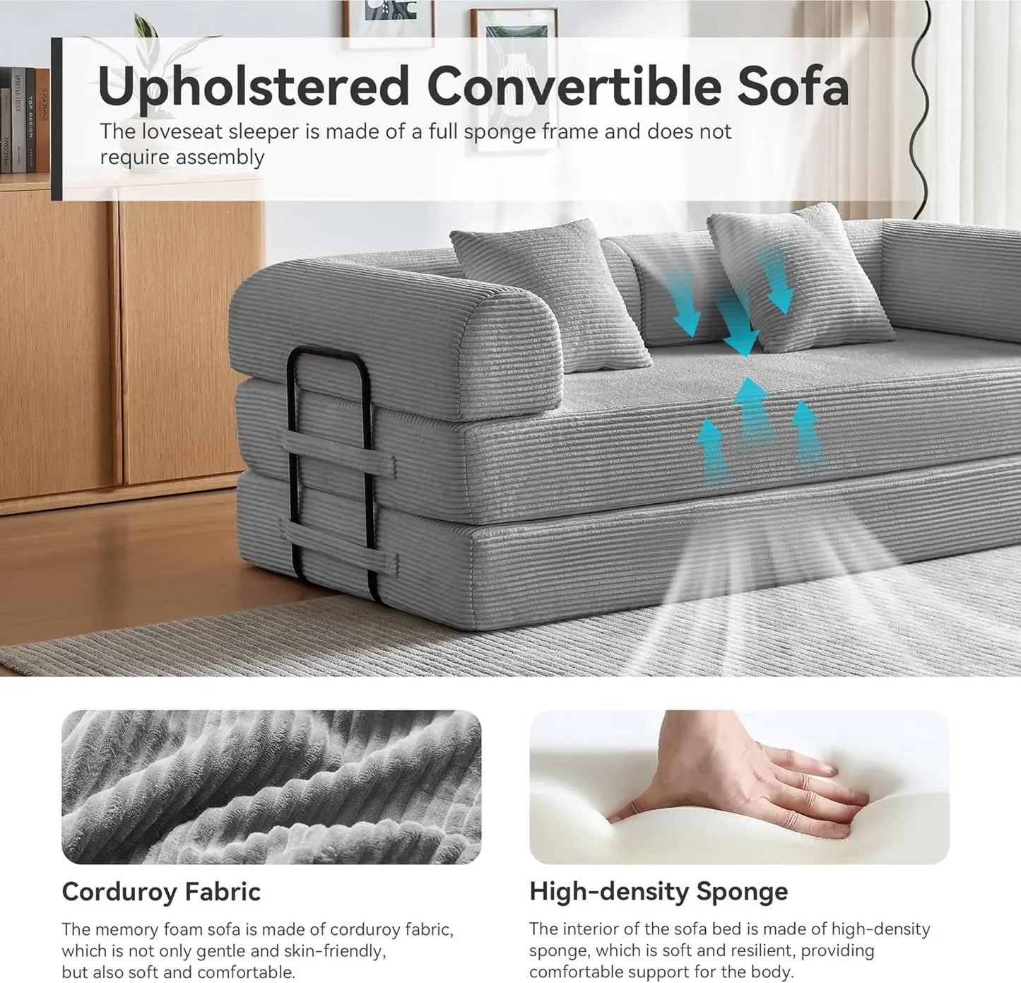 Convertible Sleeper Sofa Bed