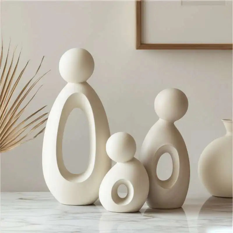 Modern Family Sculpture – Hollow Design Figurine for Home, Bedroom & Living Room Décor