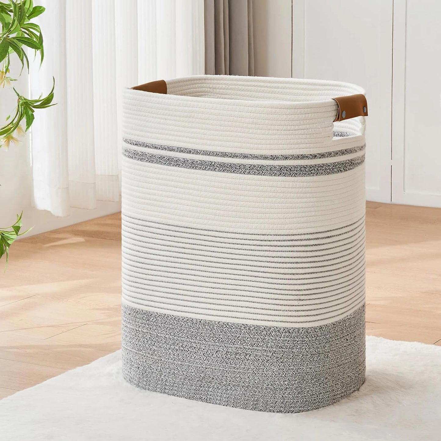 Laundry Basket, Blanket Basket for Bedroom or Living Room - Laundry Hamper or Blanket Storage