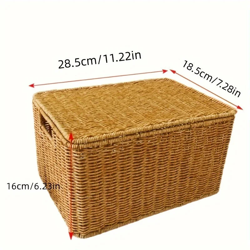 Vintage-Inspired Woven Bin Organizer
