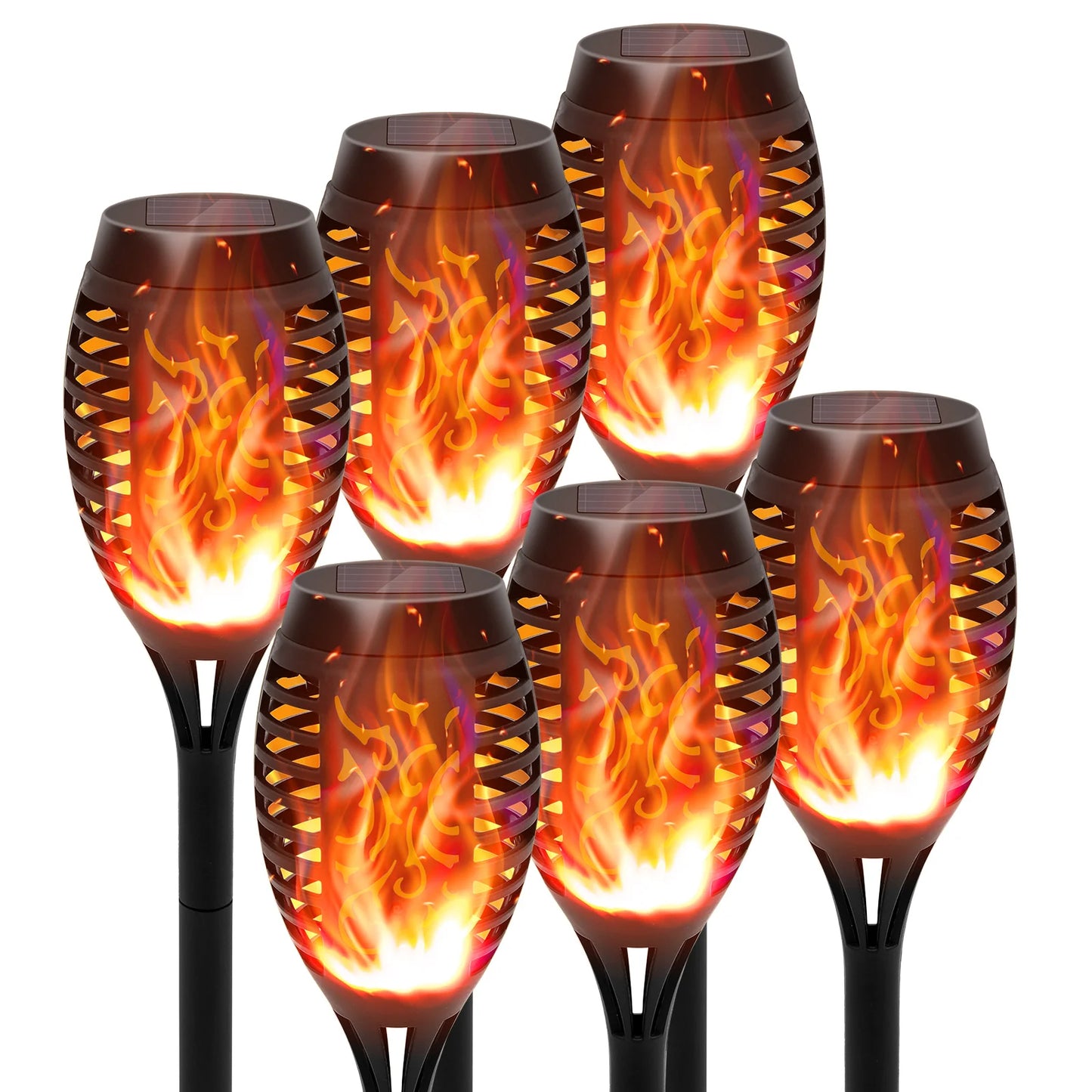 Solar Flame Torch Lights – LED Flickering Outdoor Pathway Lamps (4/6/8/12 Pack)