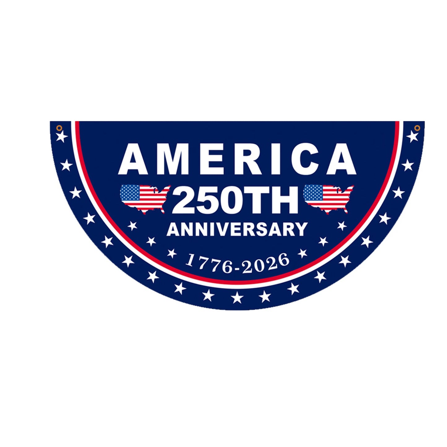 America 250th Anniversary Fan-Shaped Flag Bunting Banner – 1776–2026 Patriotic Indoor/Outdoor Porch & Yard Decor